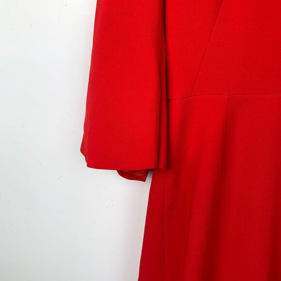 Alexander McQueen Red Round-Neck Half-Sleeve Dress Size 38 S Viscose Blend Made - Picture 6 of 8
